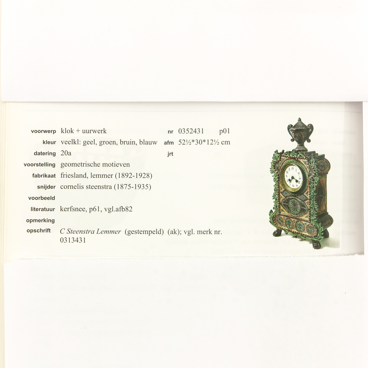 A Cornelis Steenstra Mantel Clock - Image 9 of 10