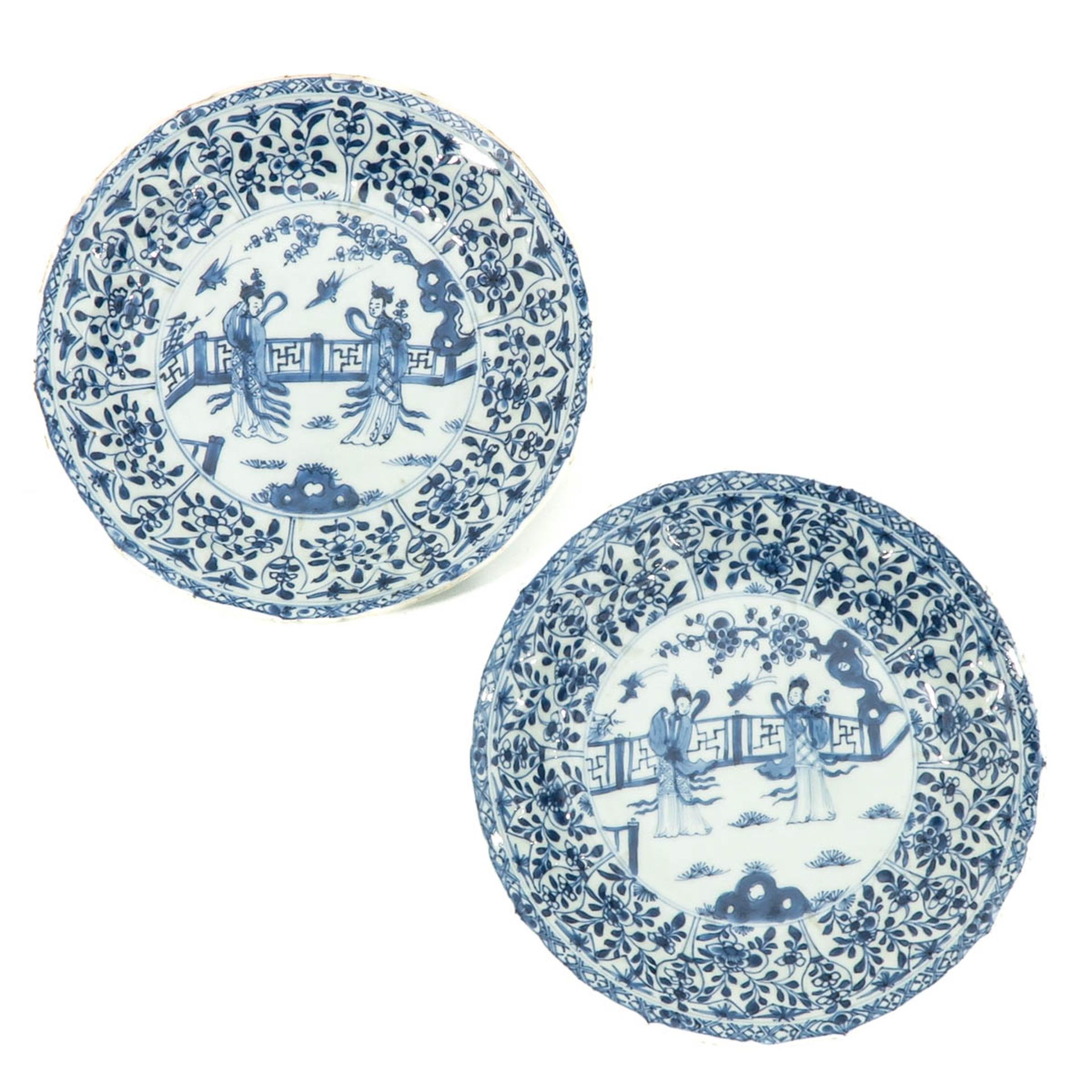 A Pair of Blue and White Plates