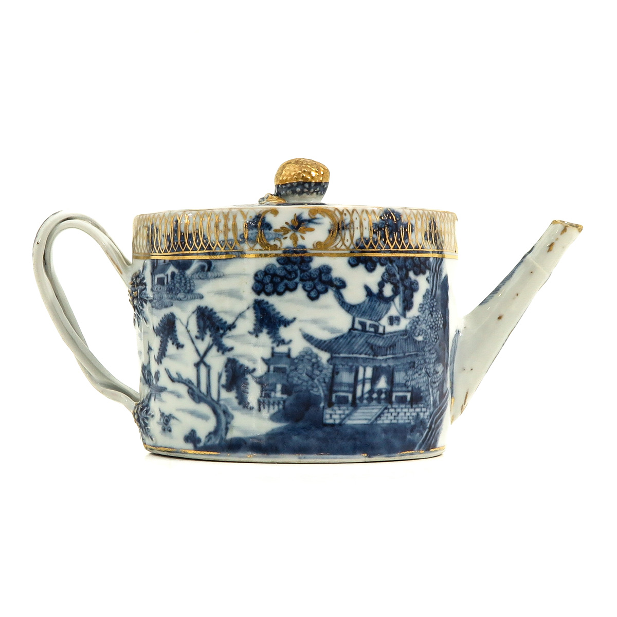 A Blue and Gilt Decor Teapot - Image 3 of 10