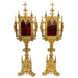 A Pair of Neo Gothic Gilded Reliquaries
