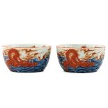 A Pair of Polychrome Cups