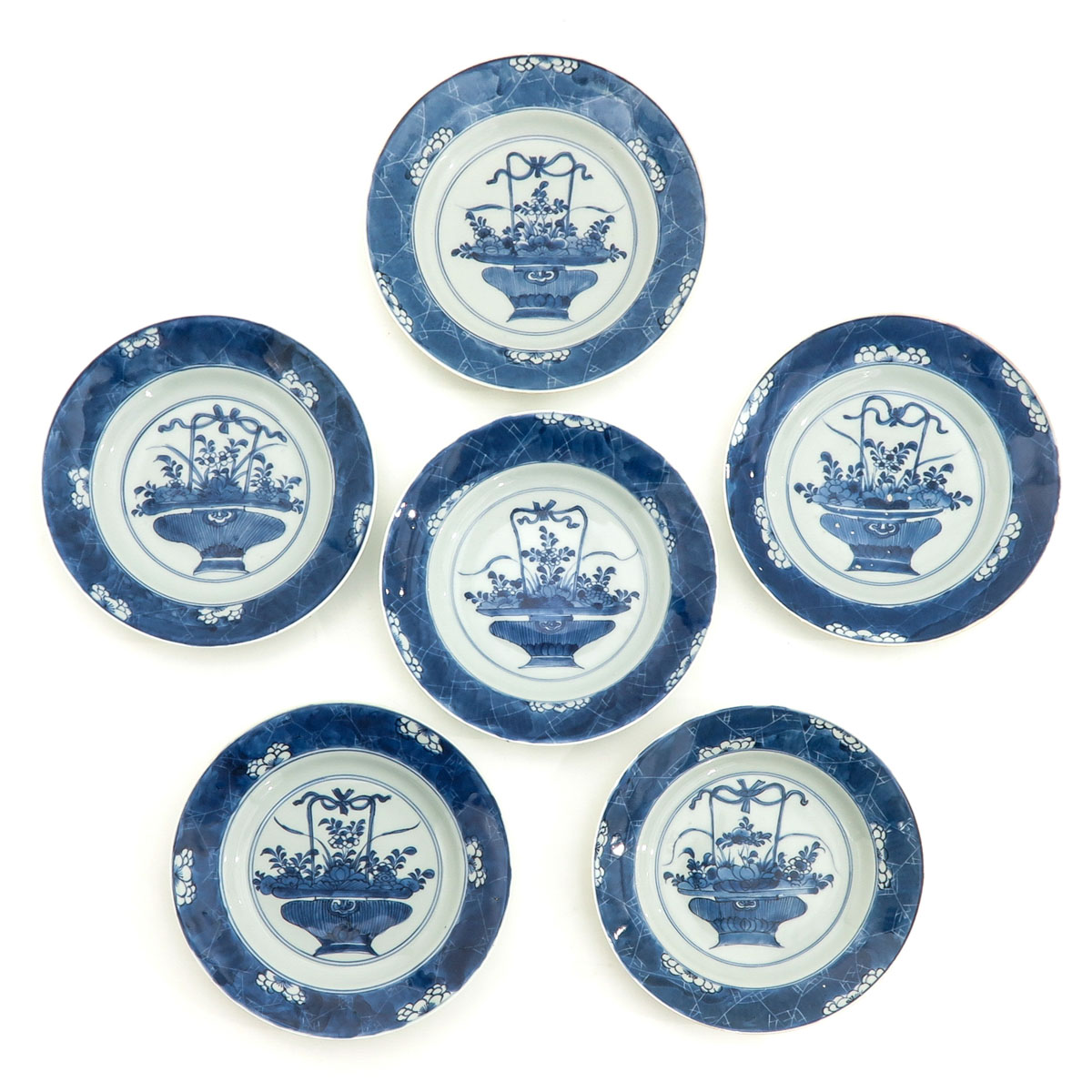 A Series of 6 Blue and White Plates