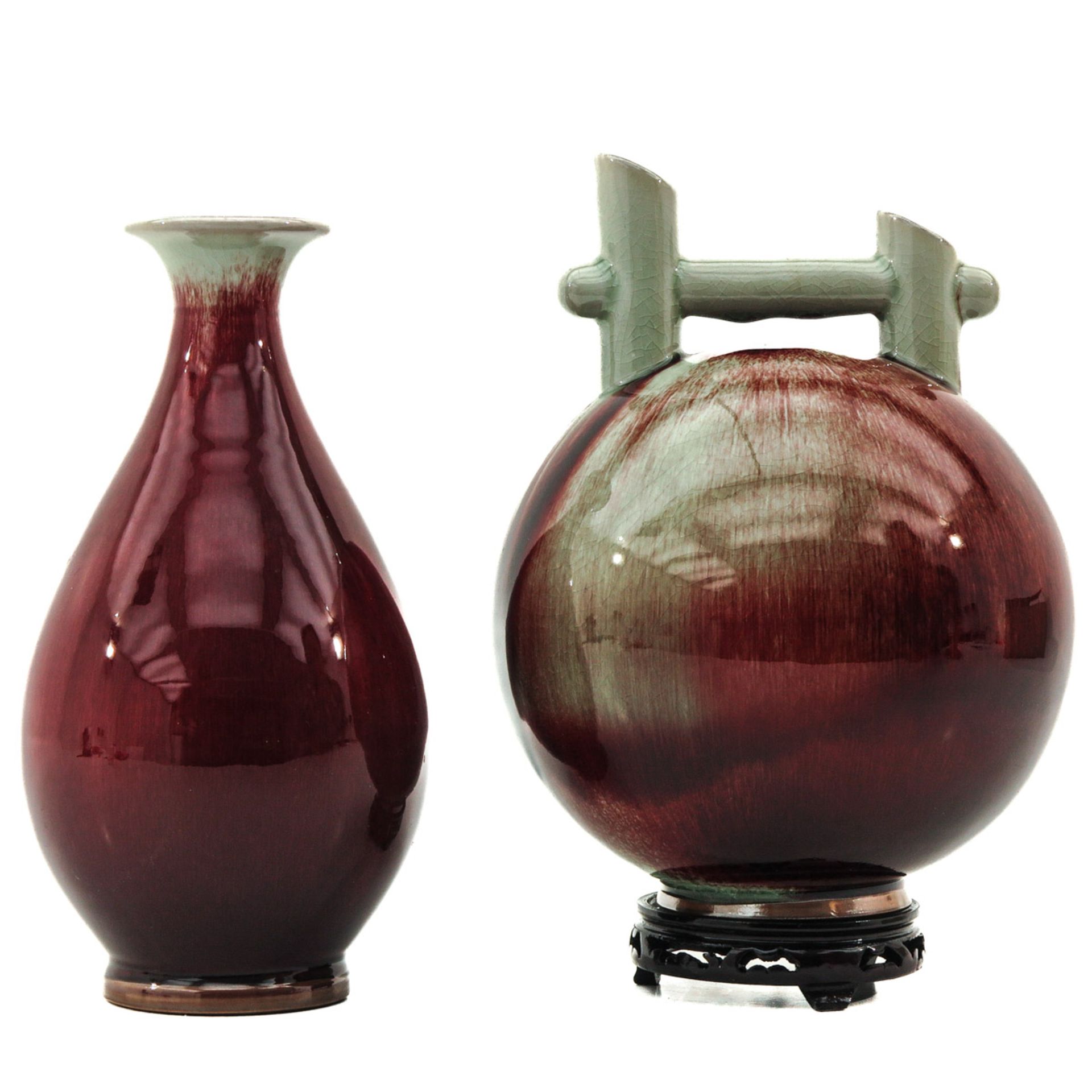 A Lot of 2 Jun Ware Vases - Image 3 of 6