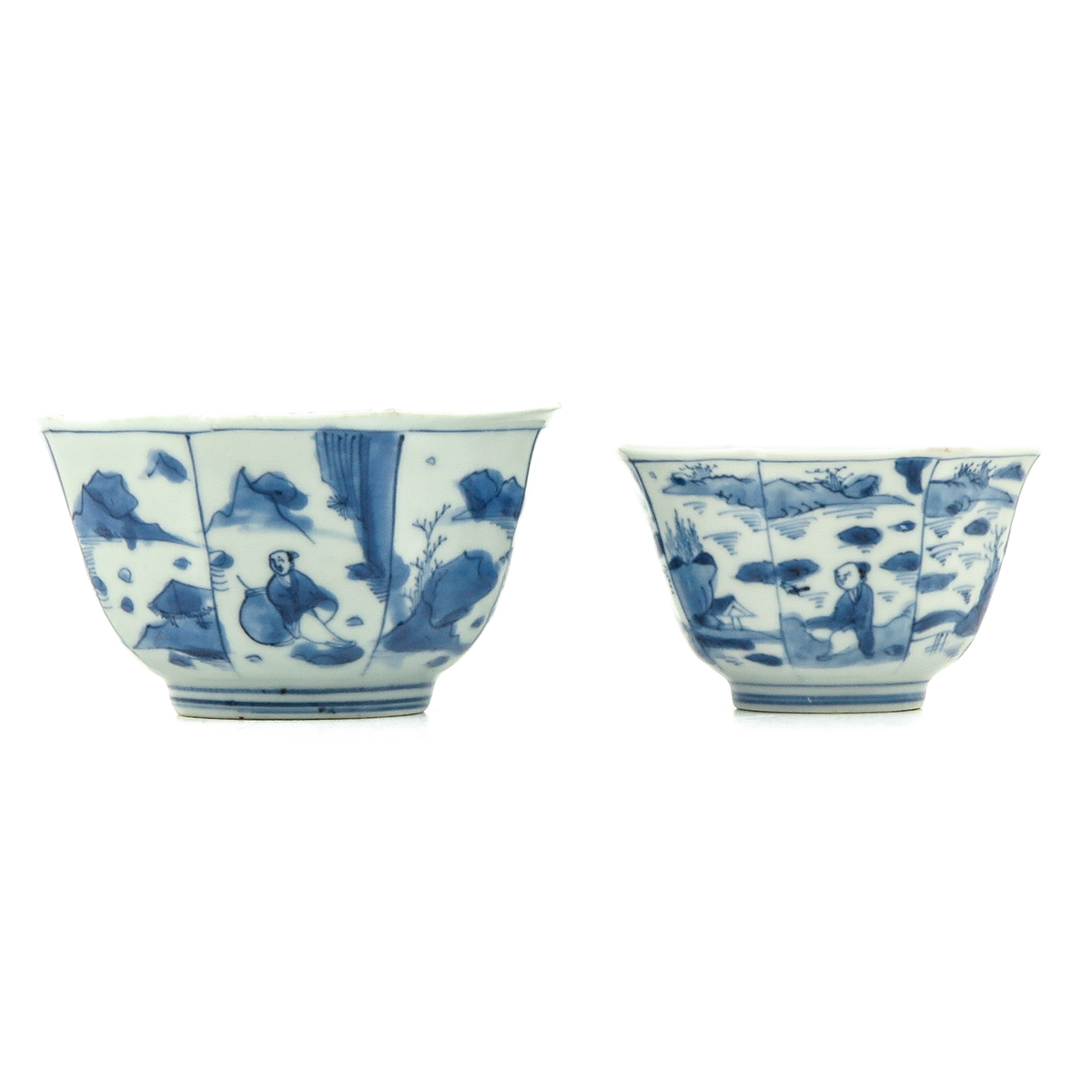 A Lot of 2 Blue and White Cups - Image 2 of 10