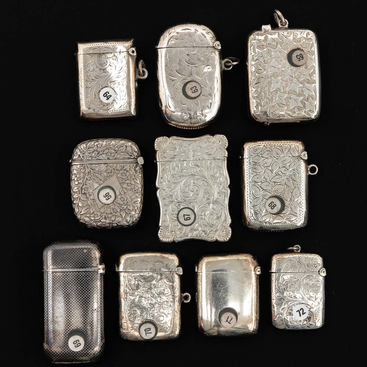 A Collection of 10 Silver Vesta Cases - Image 2 of 4