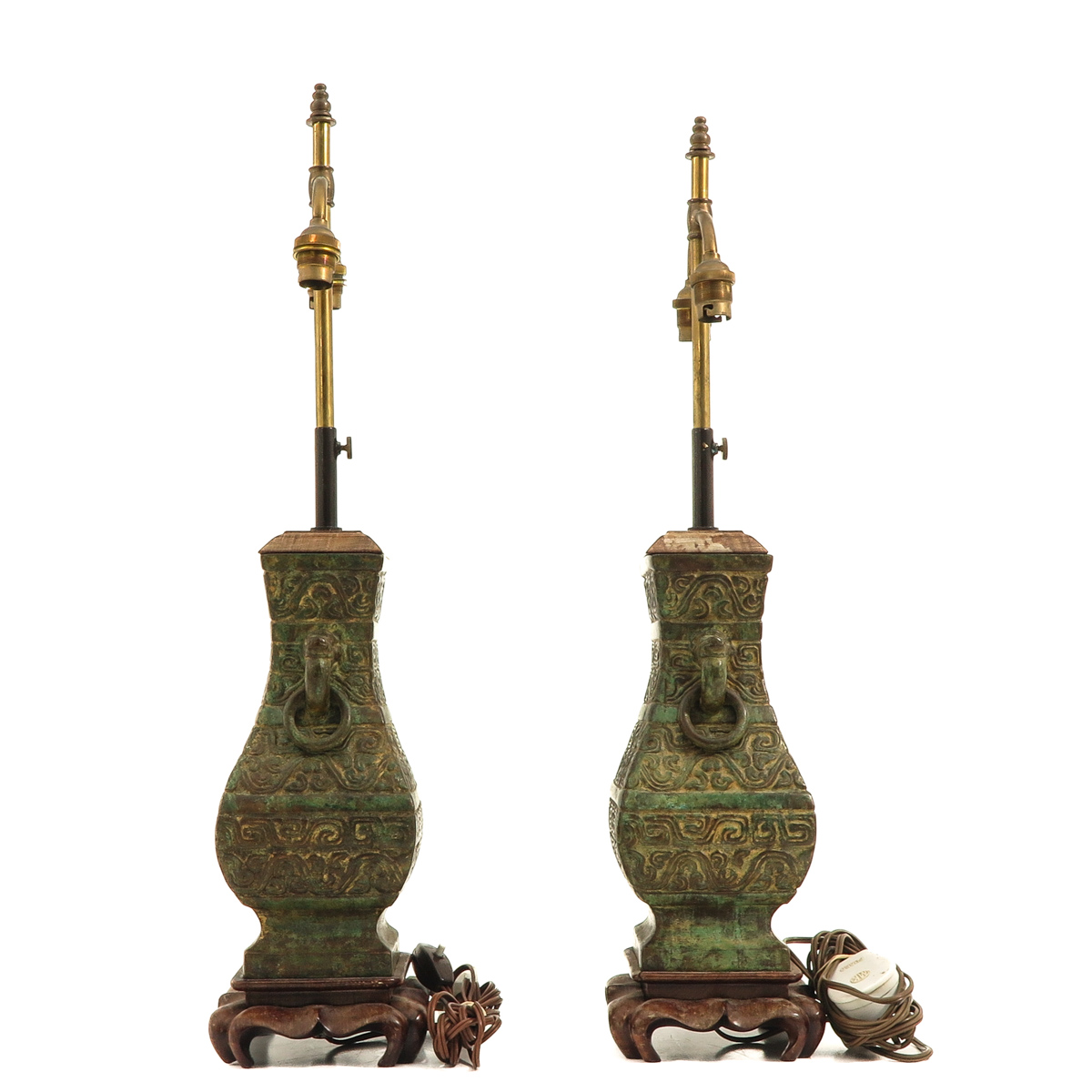 A Pair of Bronze Lamps - Image 2 of 10