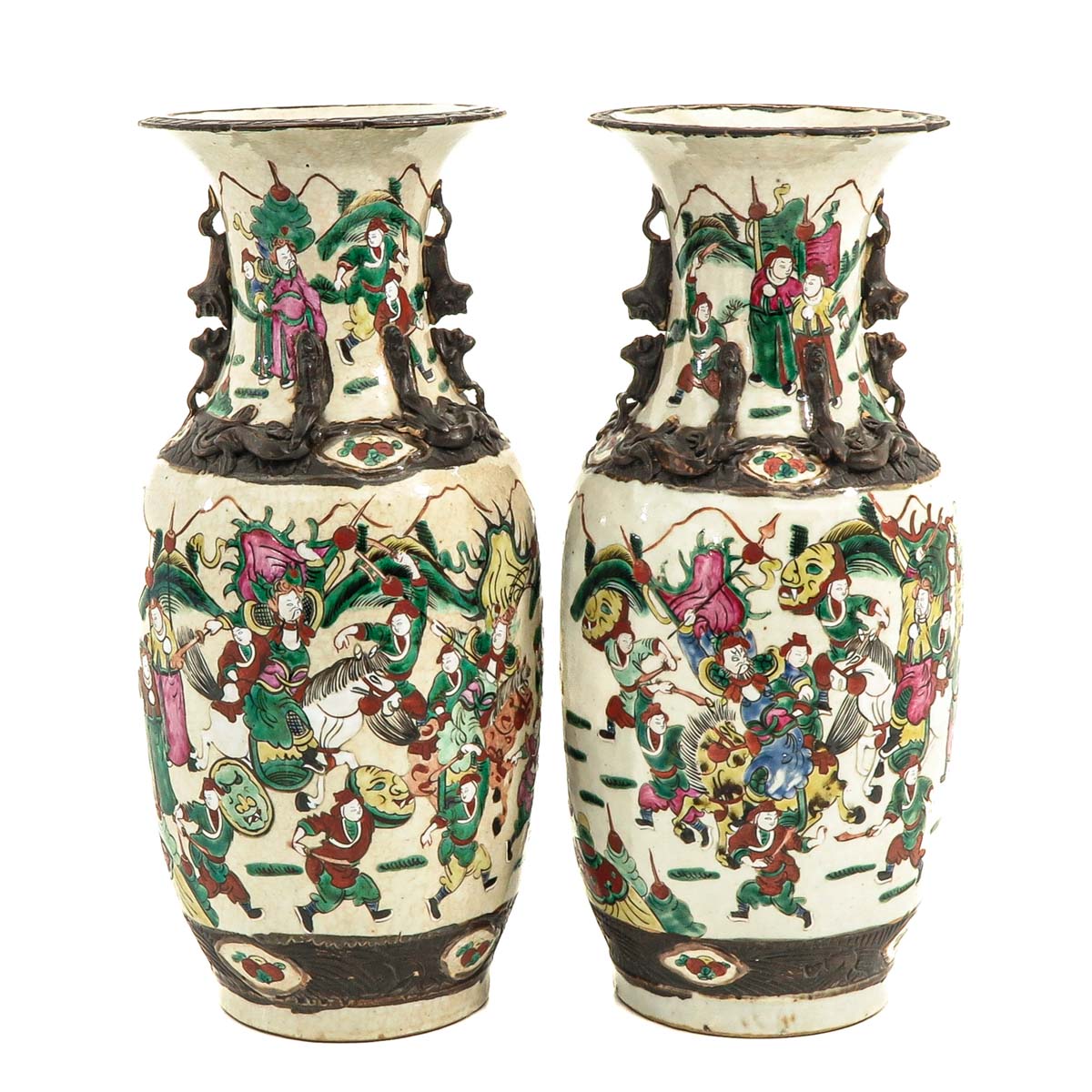 A Pair of Nanking Vases