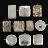 A Collection of 10 Silver Vesta Cases