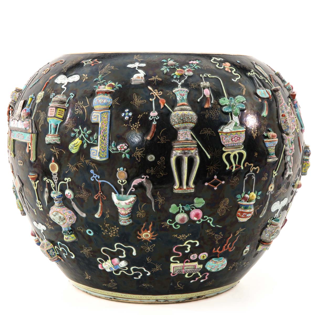 A 19th Century Very Rare Famille Noir Fish Bowl - Image 4 of 10