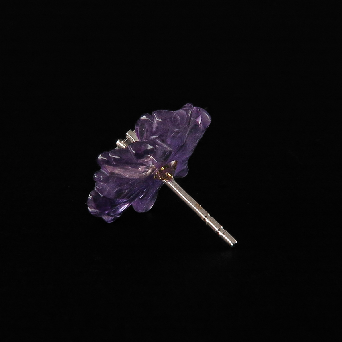 A Pair of Diamond and Amethyst Earrings - Image 3 of 4