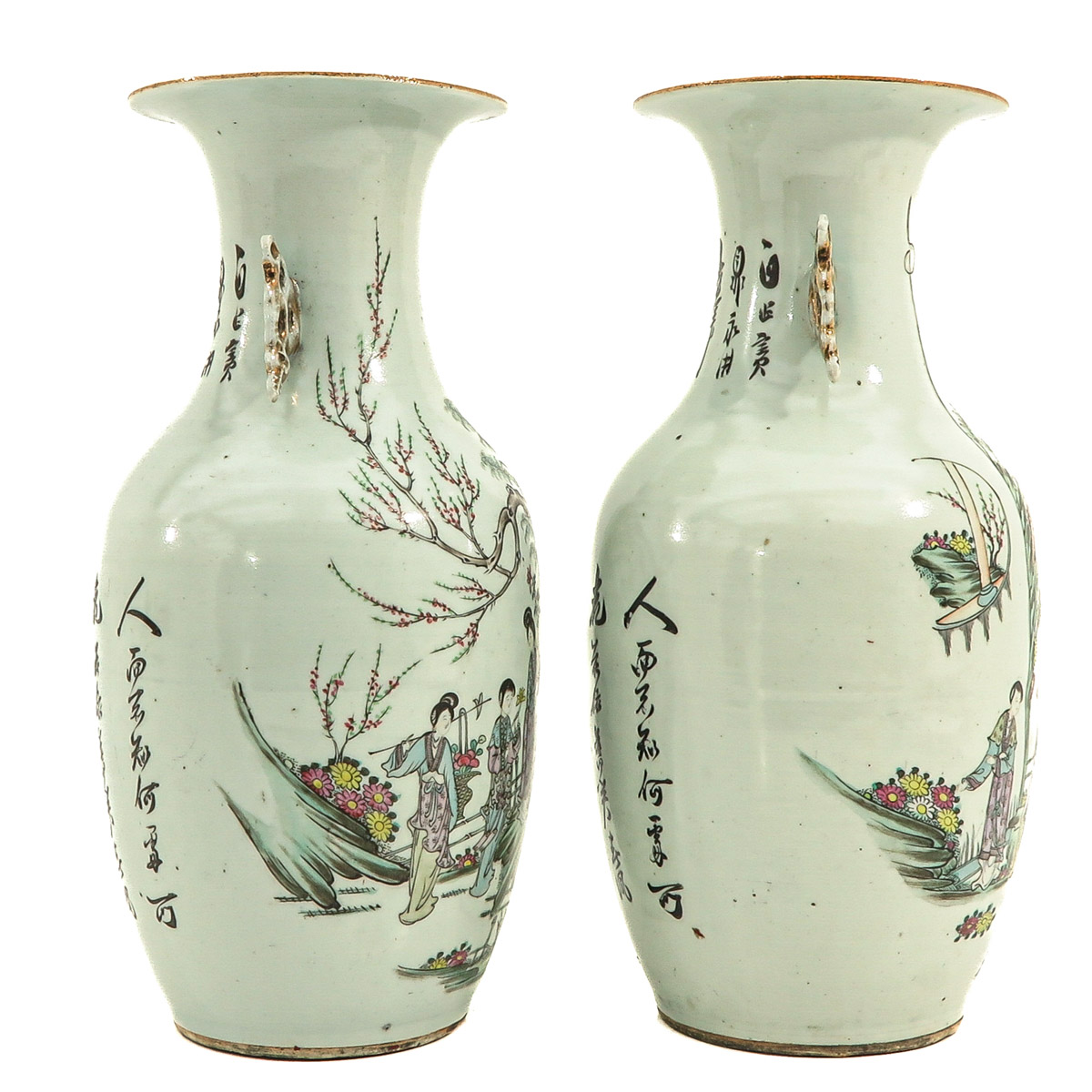 A Pair of Qianjiang Cai Decor Vases - Image 4 of 10