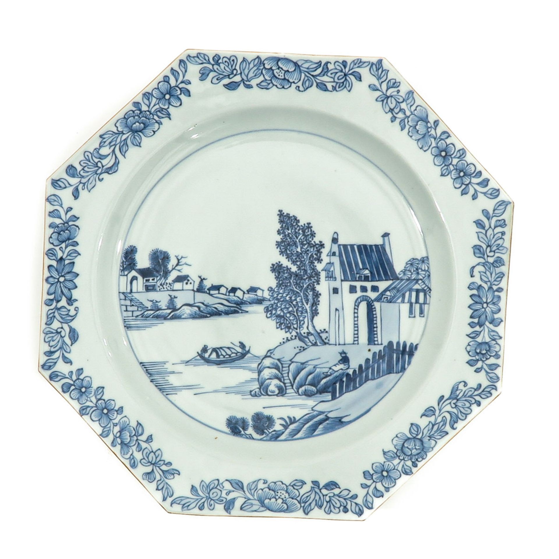 A Blue and White Plate