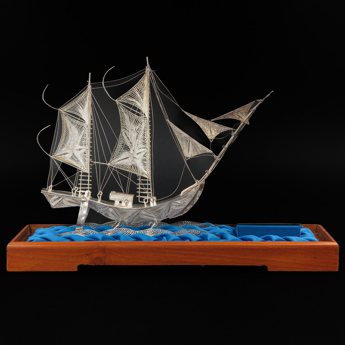 A Miniature Silver Sail Boat - Image 3 of 10