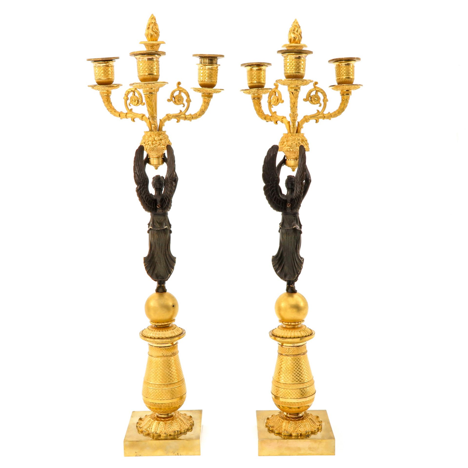 A Pair of Empire Period Candlesticks - Bild 3 aus 10