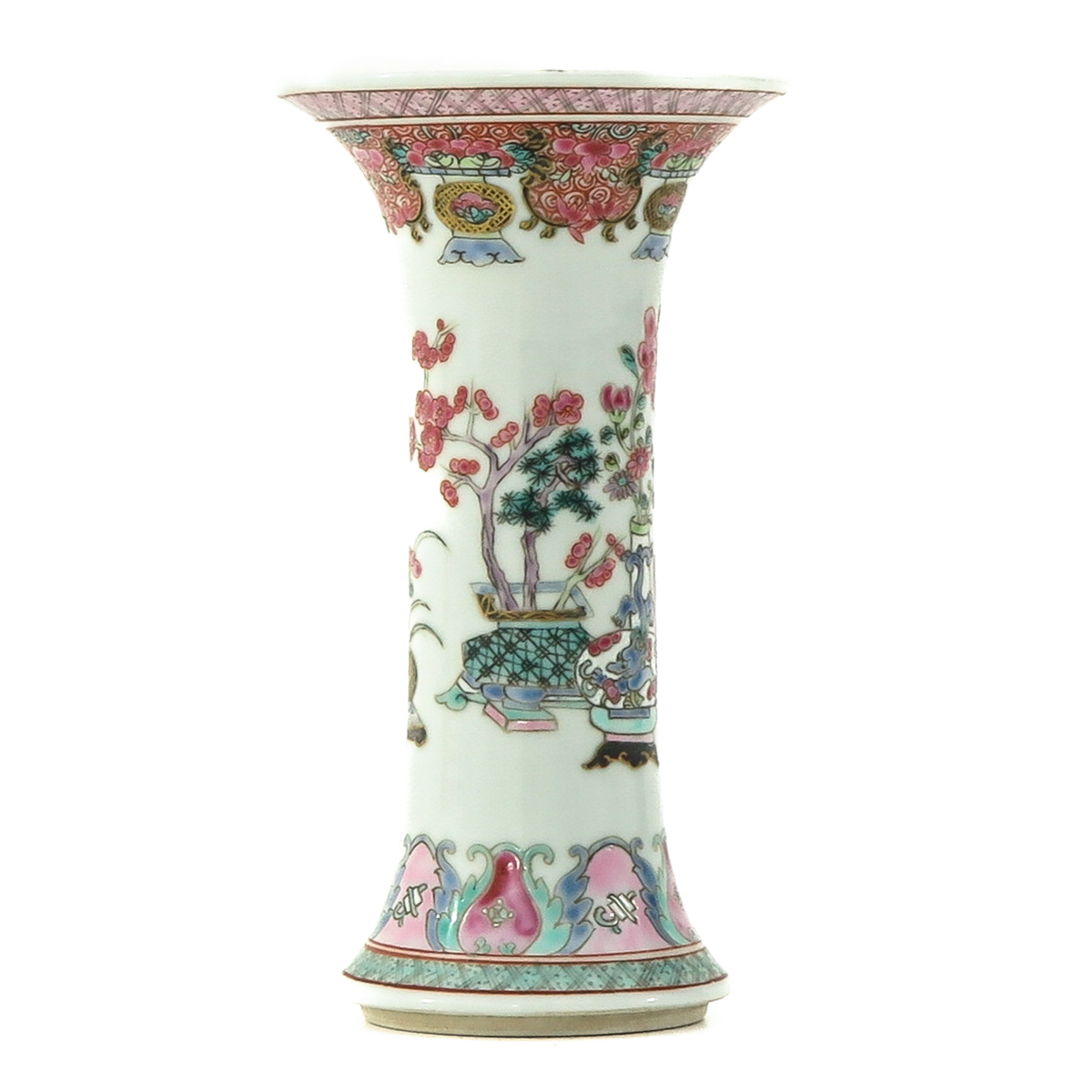 A Small Famille Rose Garniture Vase - Image 4 of 10