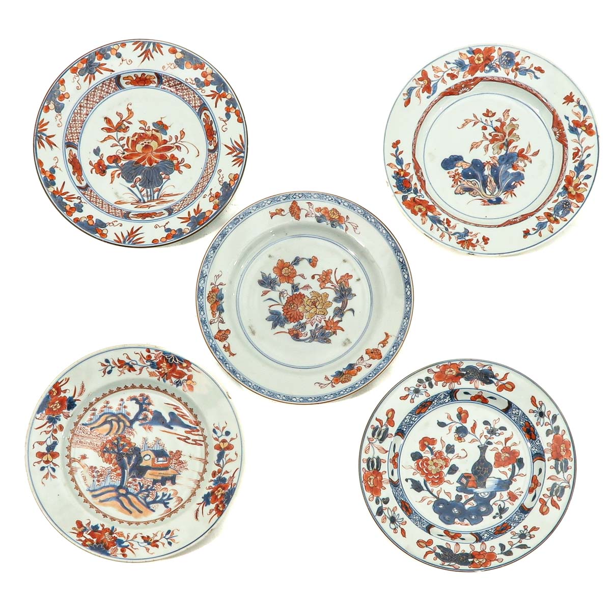 A Collection of 5 Imari Plates