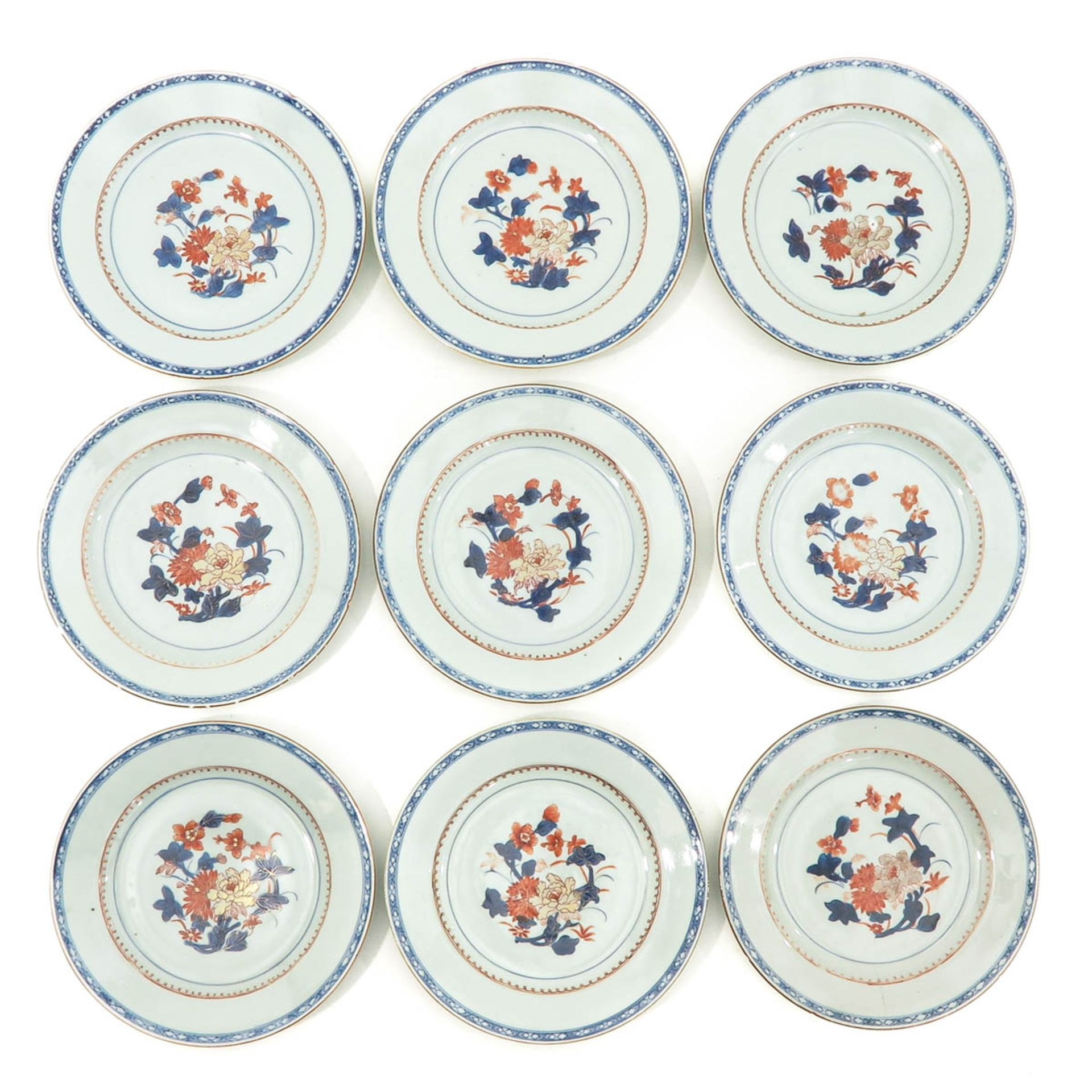 A Series of 9 Imari Plates