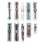 A Collection of 10 Swatch Watches