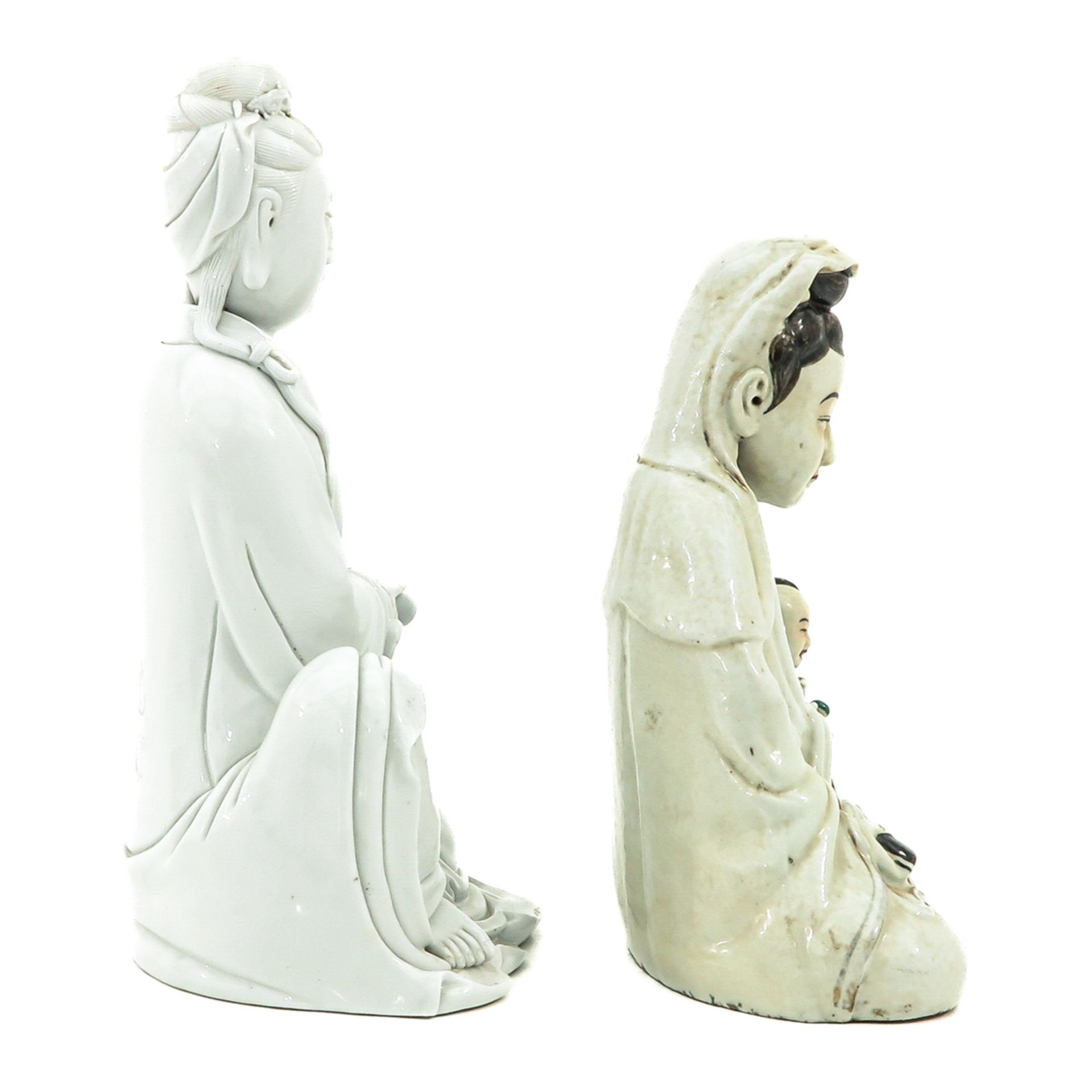 A Lot of 2 Quanyin Sculptures - Bild 4 aus 10