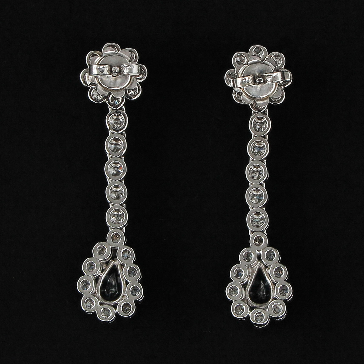 A Pair of Sapphire and Diamond Earrings - Image 2 of 4