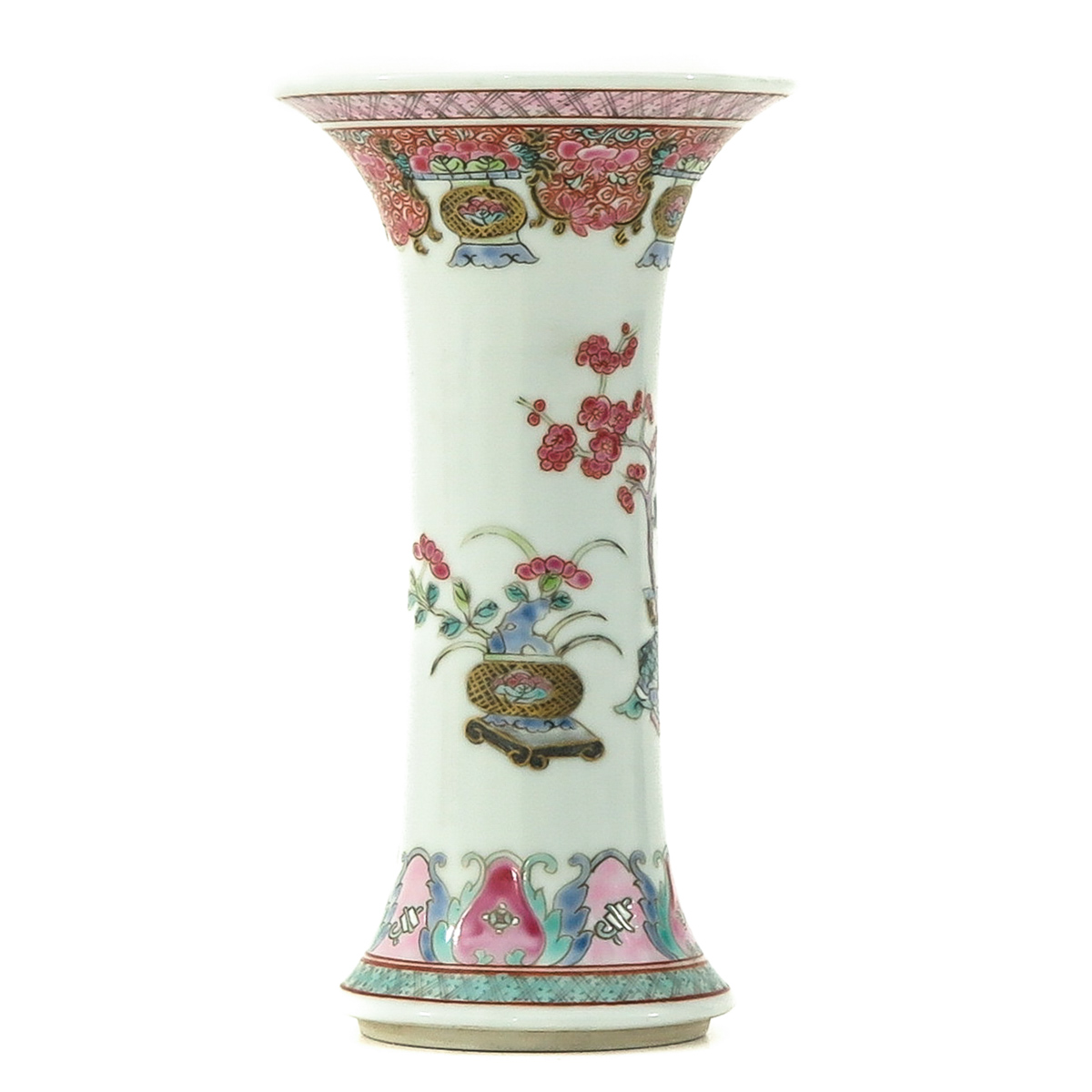 A Small Famille Rose Garniture Vase - Image 3 of 10