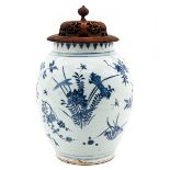 A Blue and White Ginger Jar