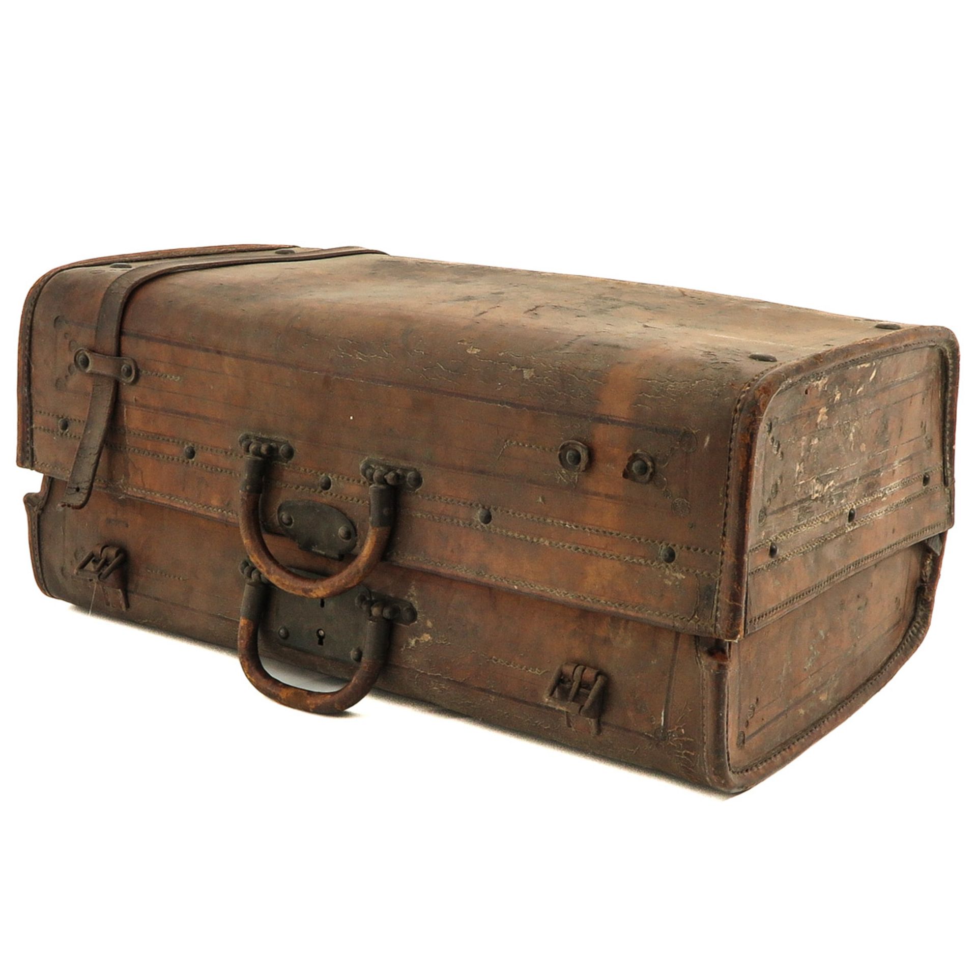 A Leather and Silk Suitcase