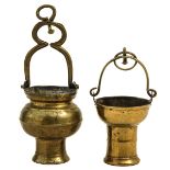 A Lot of 2 Bronze Holy Water Vessels