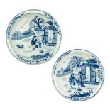 A Pair of Small Blue and White Plates