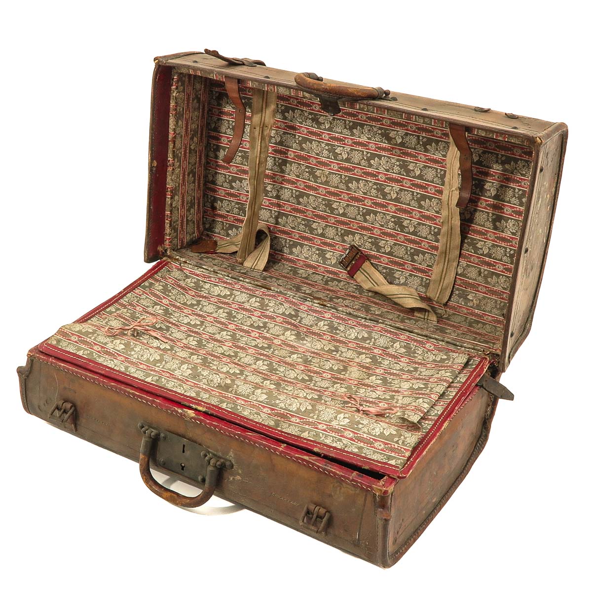 A Leather and Silk Suitcase - Image 8 of 10