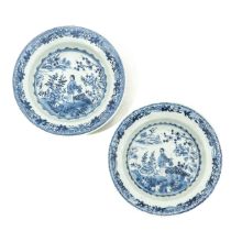 A Pair of Blue and White Plates