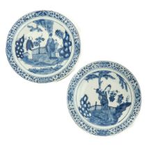 A Lot of 2 Blue and White Plates
