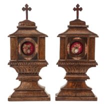 A Pair of Wood Reliquaries