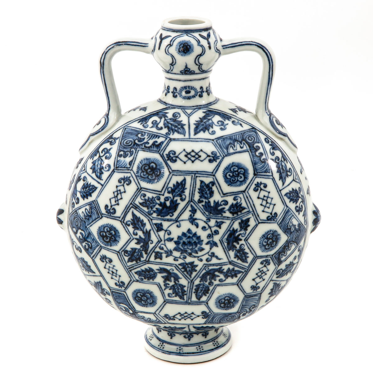 A Blue and White Moon Bottle Vase