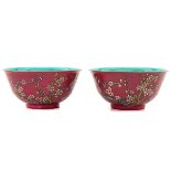 A Pair of Ruby Bowls