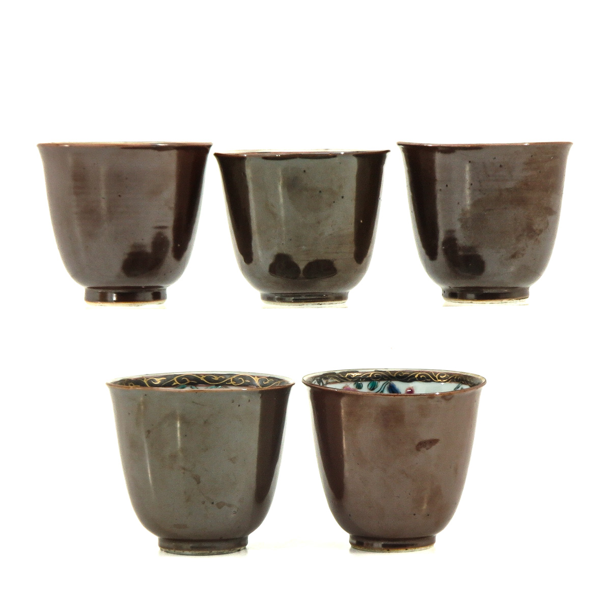 A Series of 5 Batavianware Cups and Saucers - Image 4 of 10