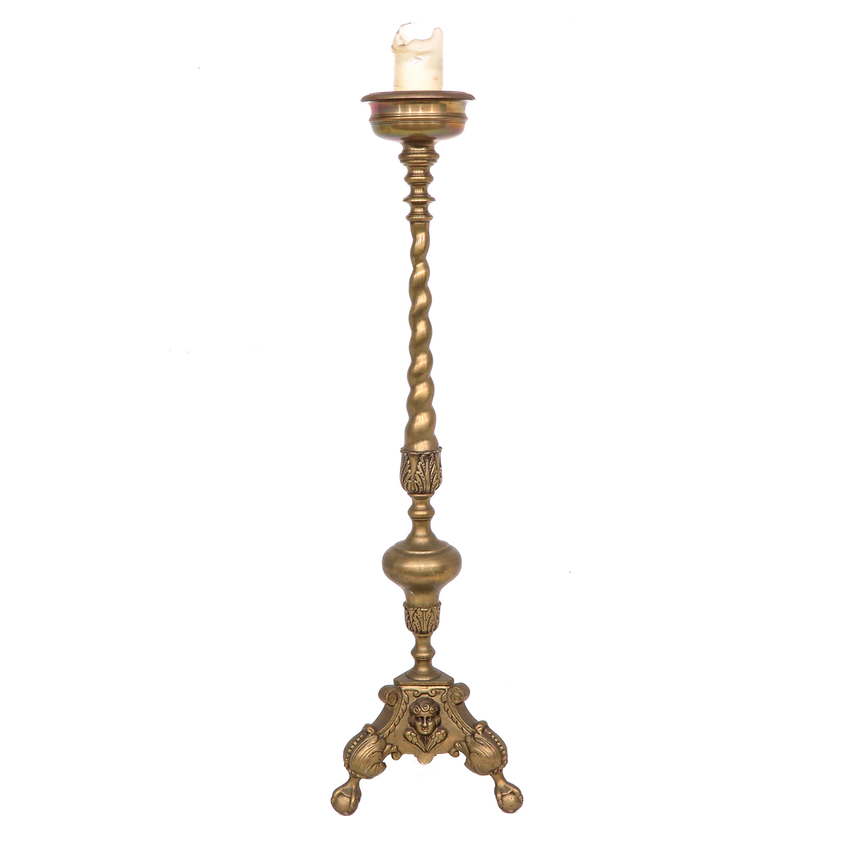 A Bronze Altar Candlestick - Image 3 of 9