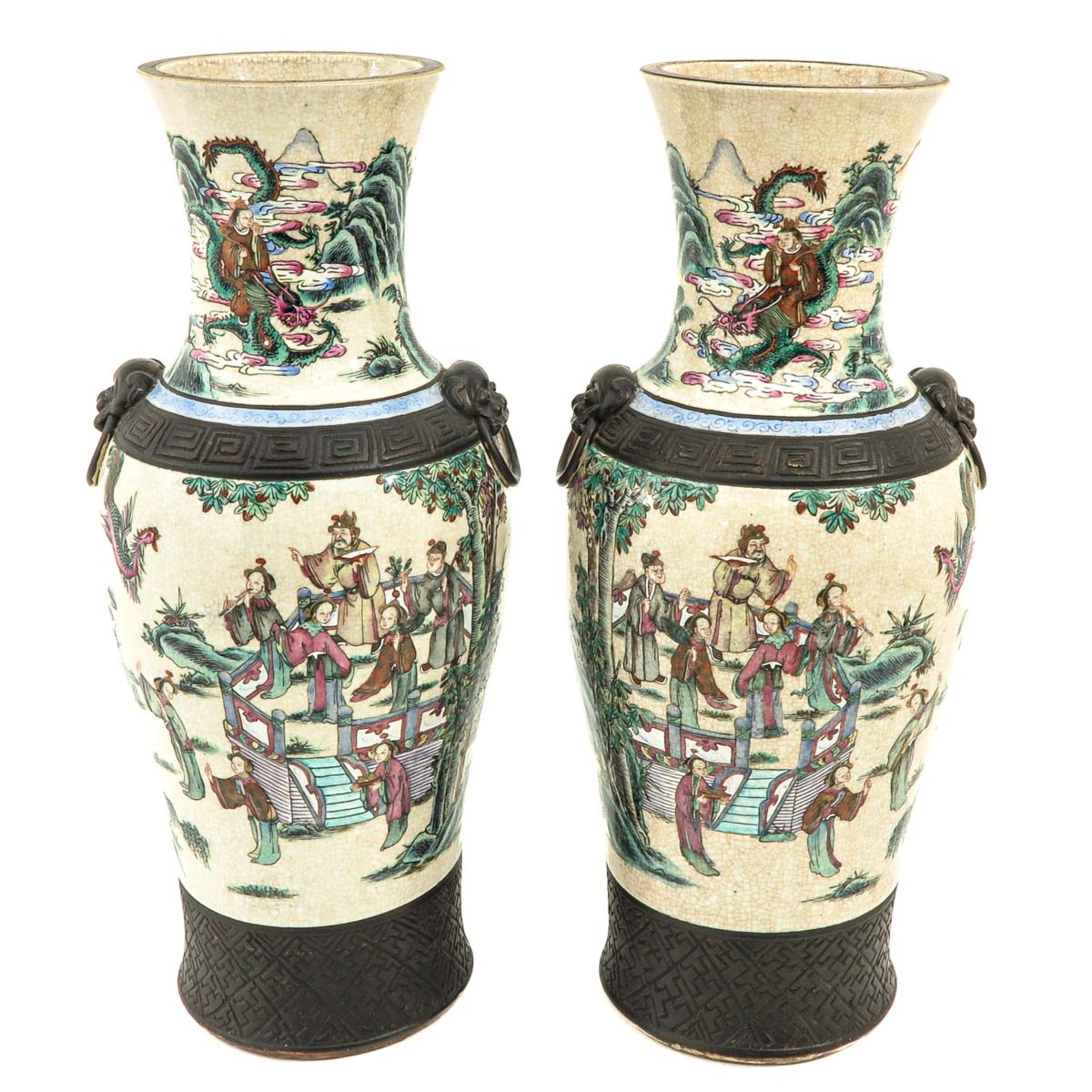 A Pair of Nanking Crackle Glazed Vases