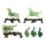 A Collection of 6 Jade Sculptures