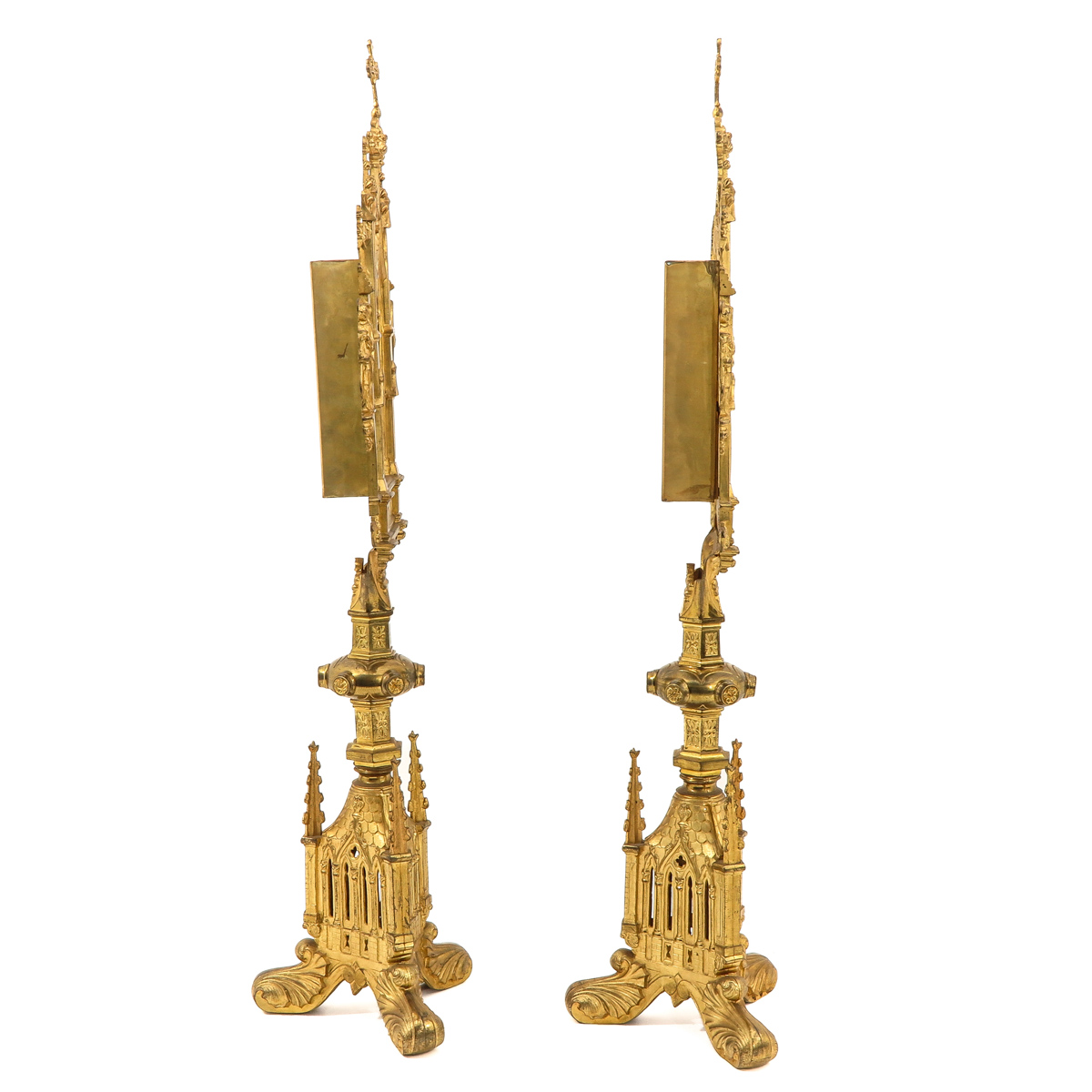 A Pair of Neo Gothic Gilded Reliquaries - Image 4 of 10