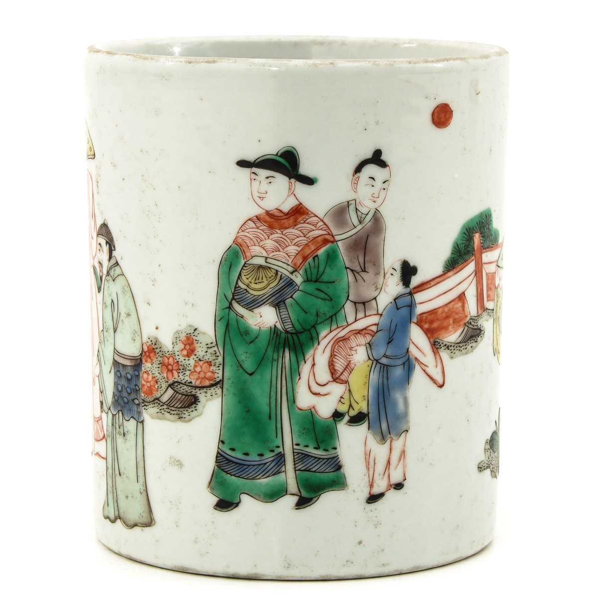 A Famille Verte Brush Pot