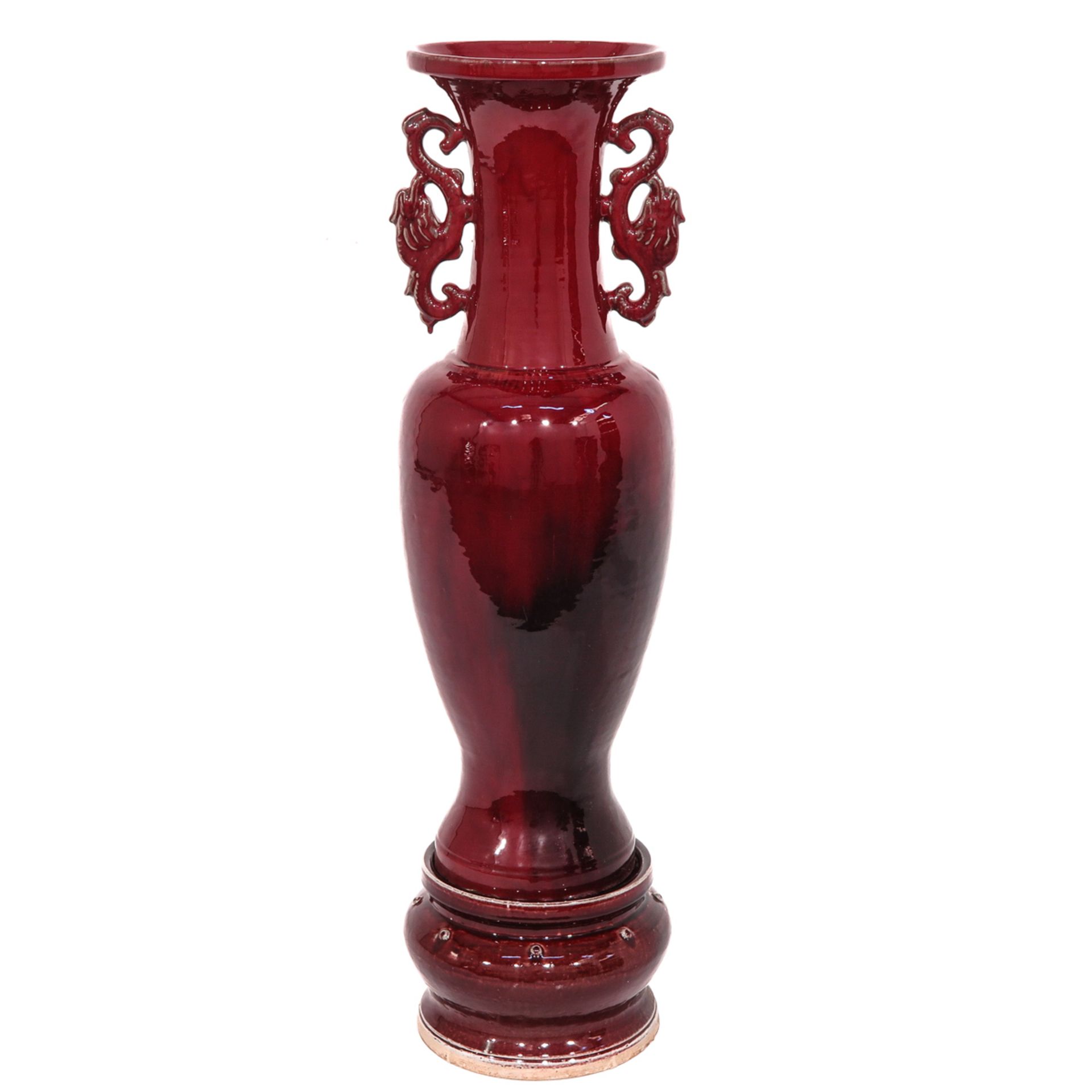 A Large Jun Ware Vase with Base