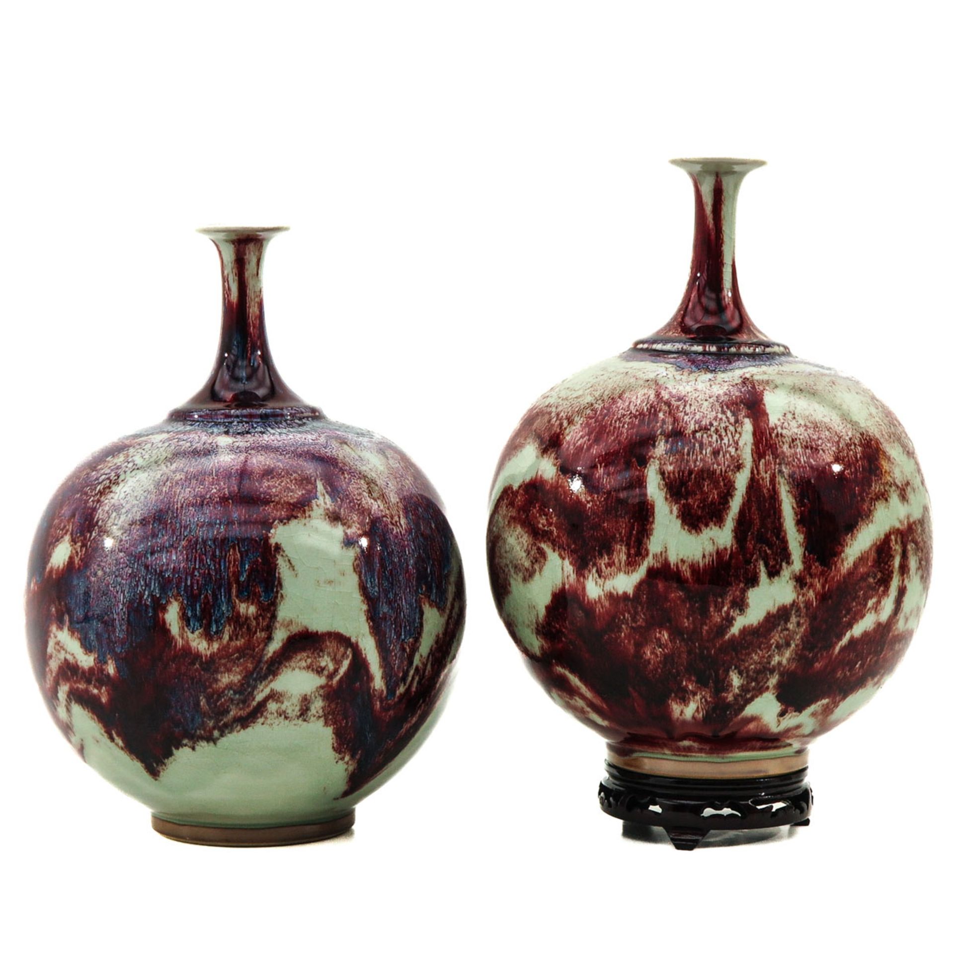 A Pair of Jun Ware Vases - Image 2 of 6