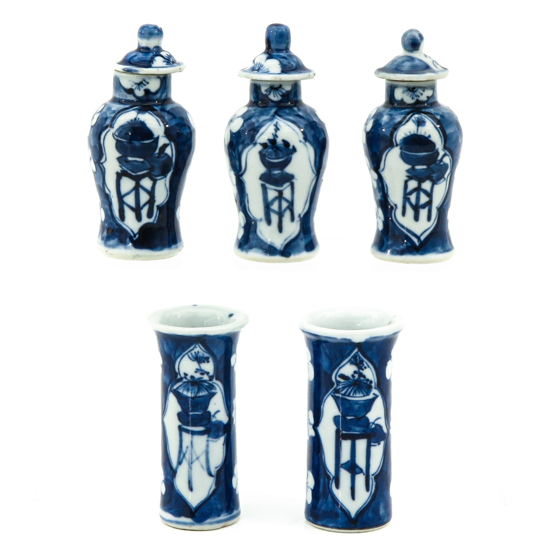 A 5 Piece Miniature Garniture Set