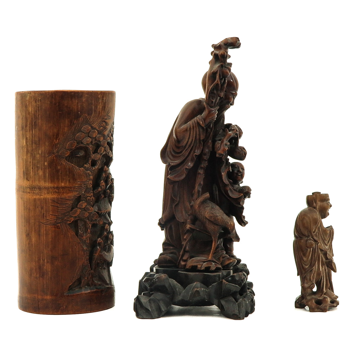 A Collection of 3 Carved Wood Items - Image 4 of 10