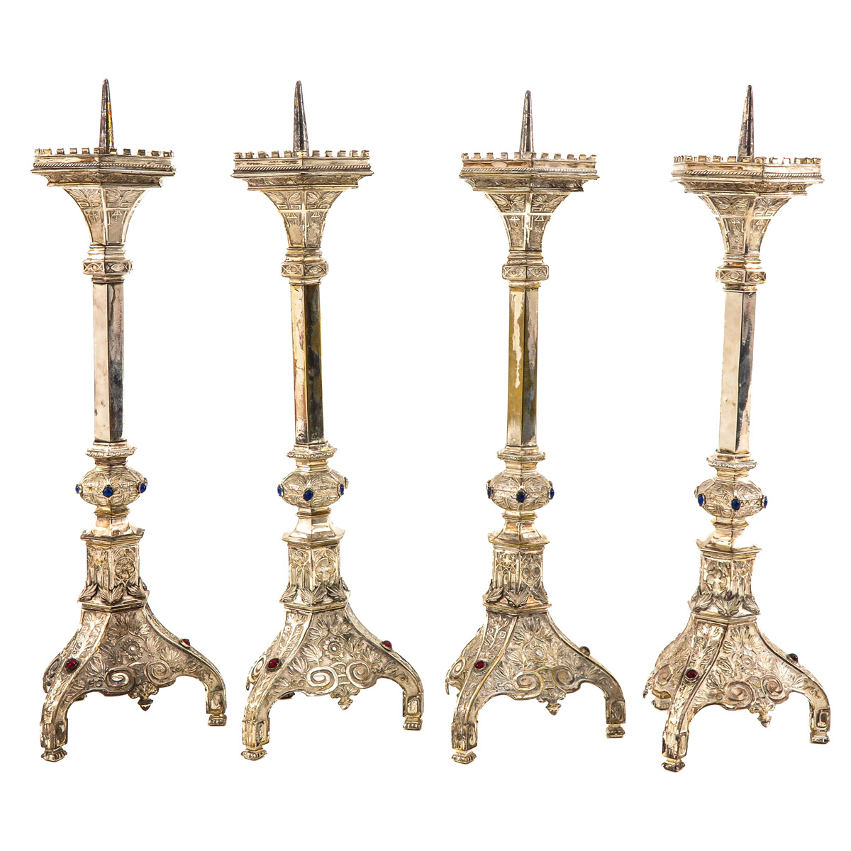 Set of 4 Church Candlesticks - Image 4 of 10