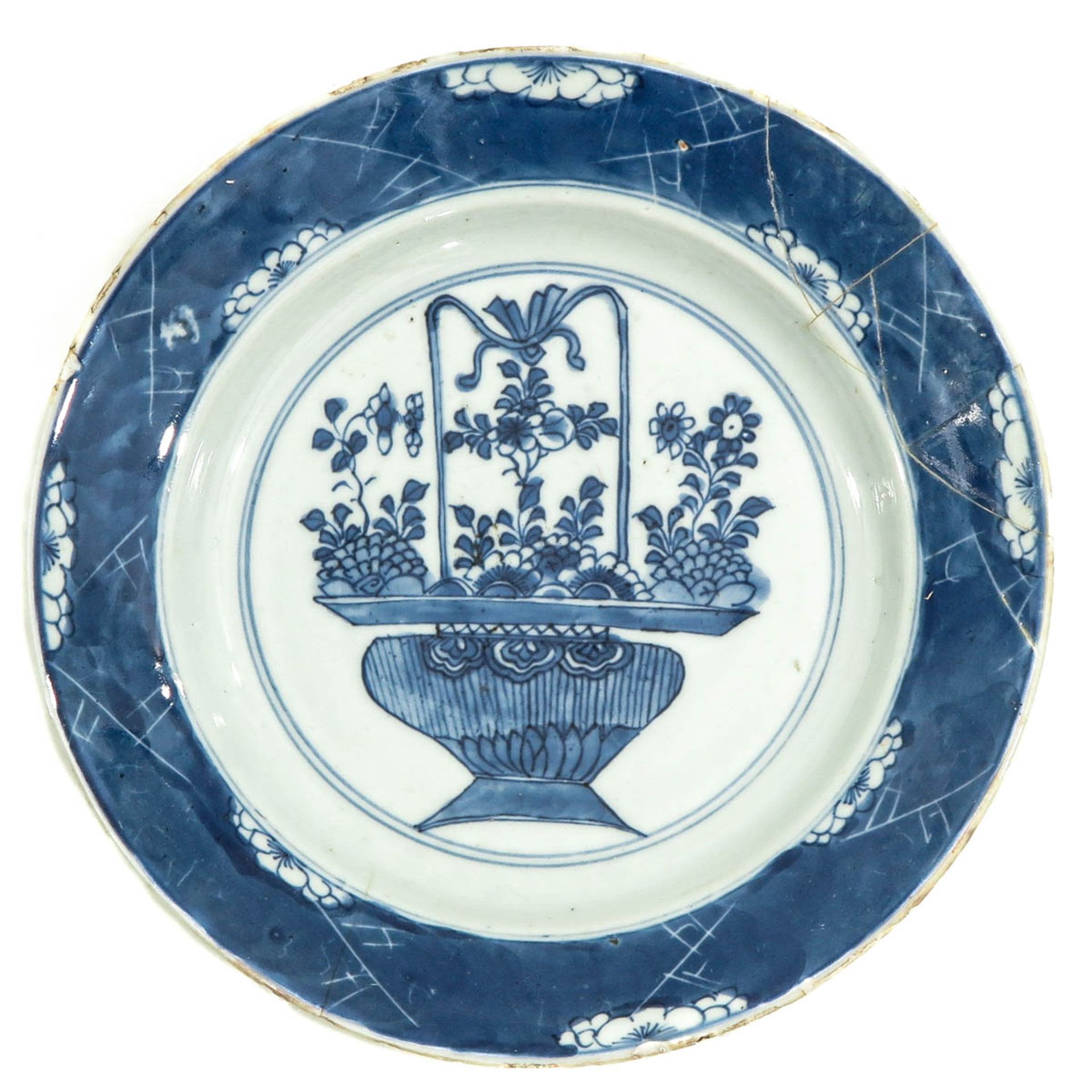 A Lot of 2 Blue and White Plates - Bild 5 aus 9