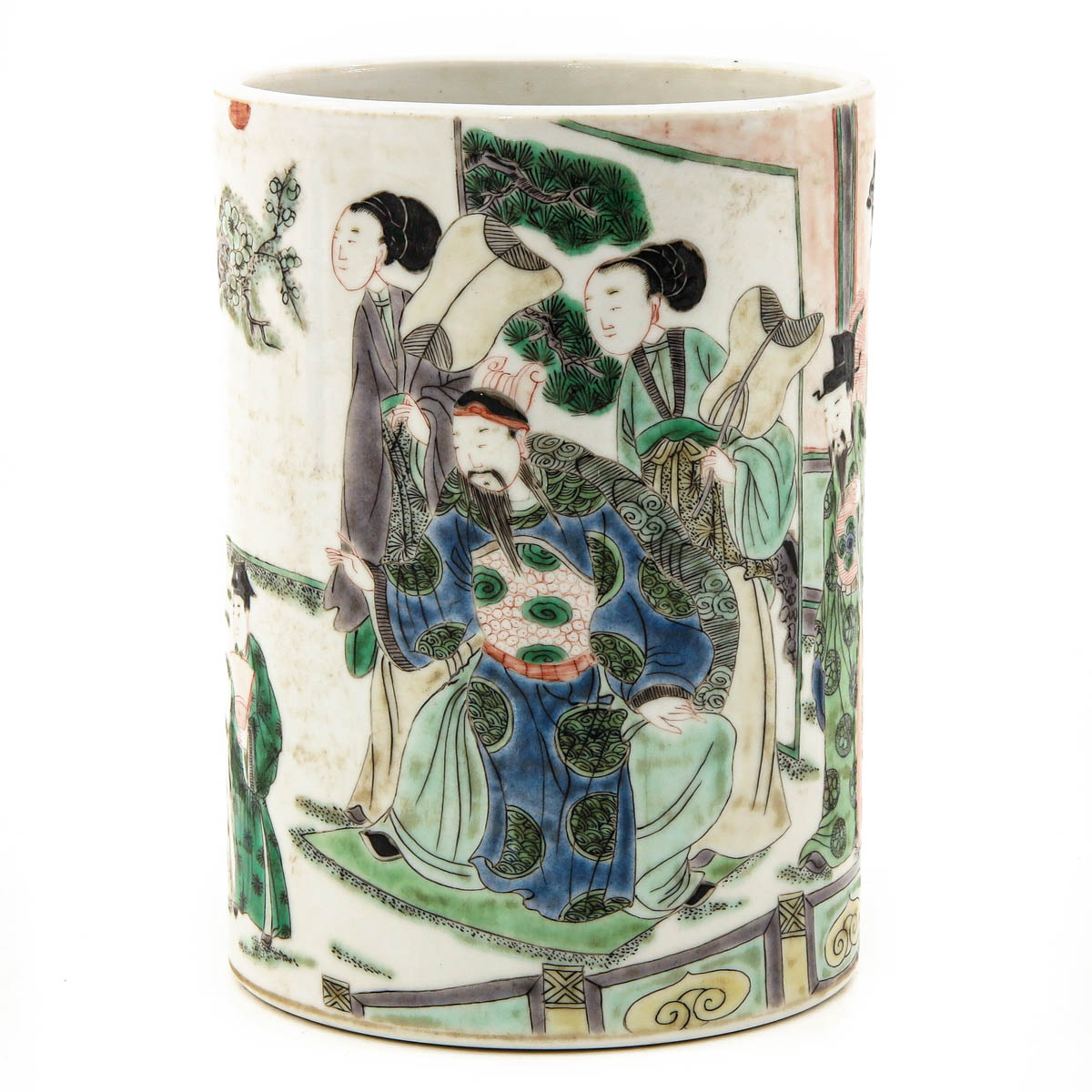 A Famille Verte Brush Pot