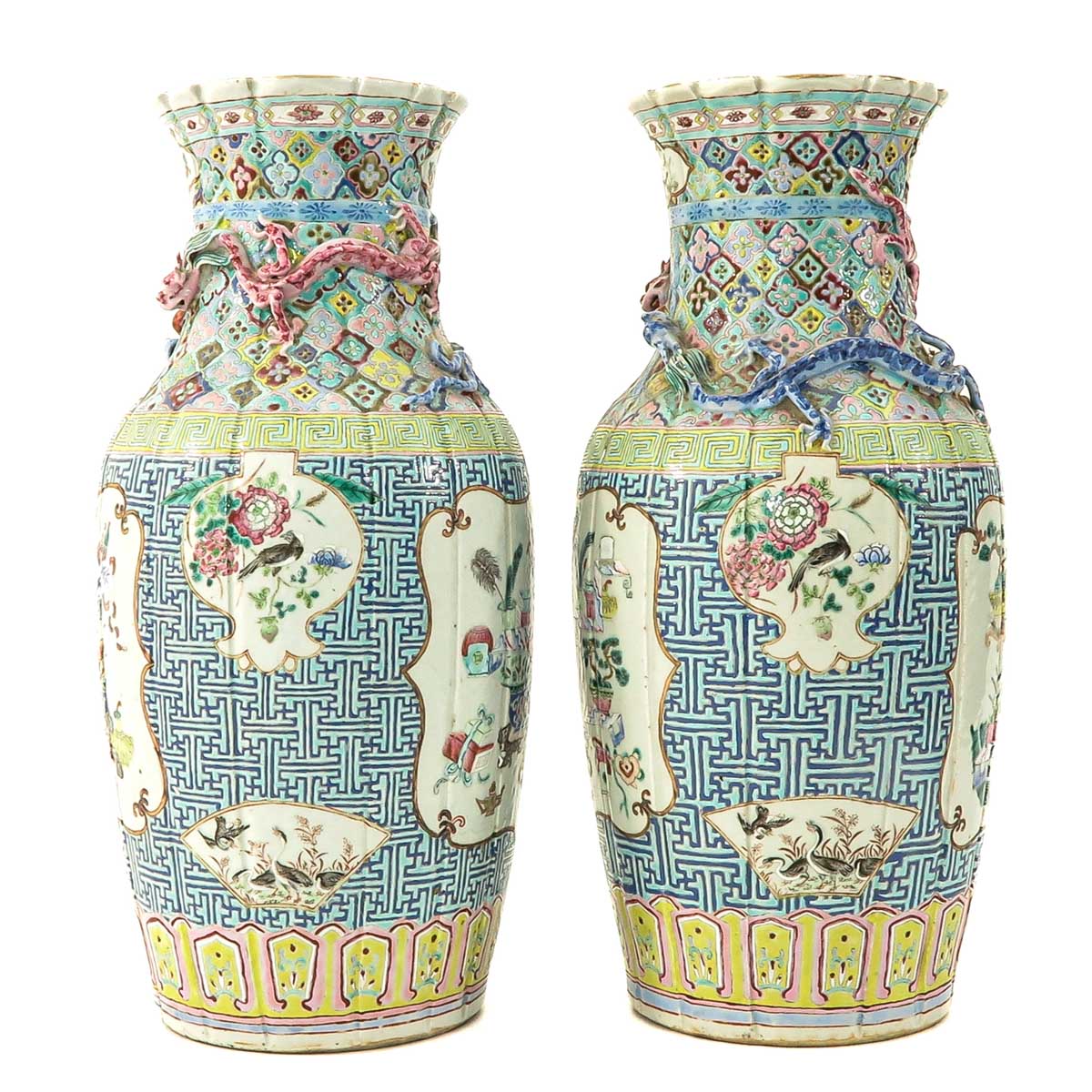 A Pair of Famille Rose Vases - Image 2 of 9