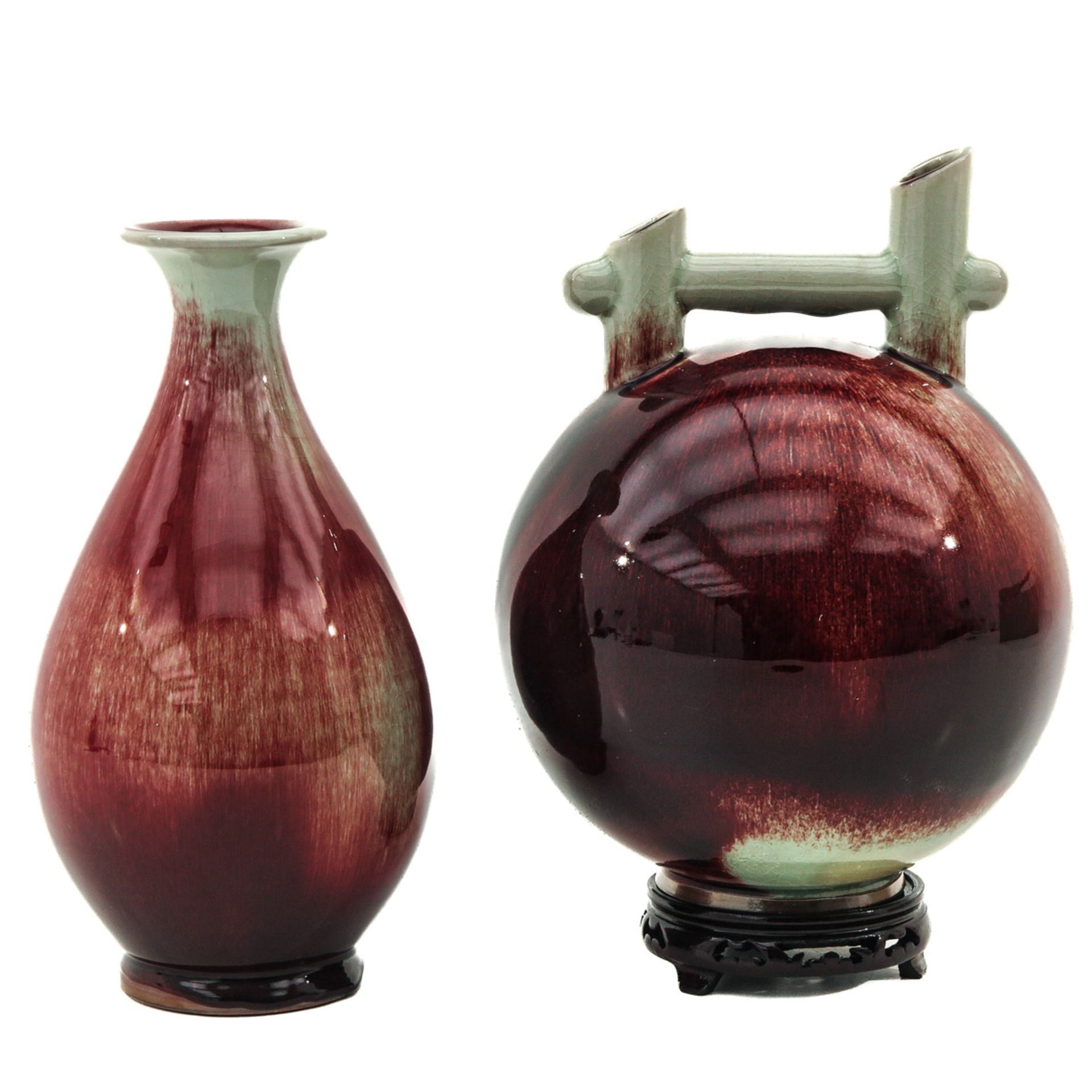 A Lot of 2 Jun Ware Vases